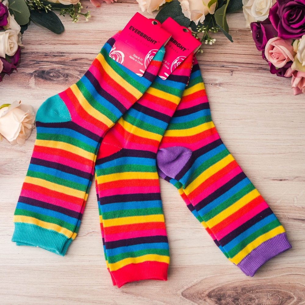 Wholesale - 9 Pairs - Rainbow LGBT Pride Crew Socks - One Size